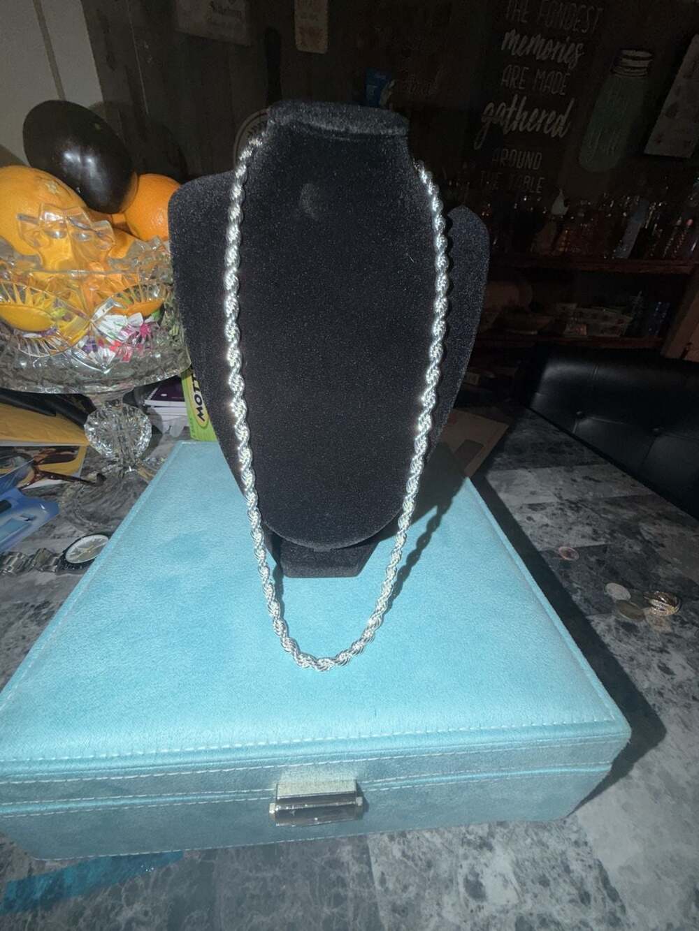 925 Sterling Silver filled Diamond Cut Rope Chain 3.3 mm 24 inch
